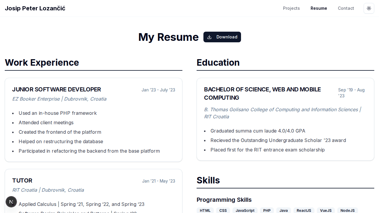 Personal Portfolio screenshot 2